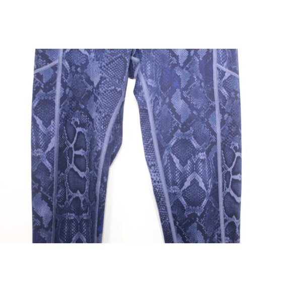 VSX Victoria's Secret Leggings Size 8 Blue Reptile Workout Yoga Leggings Pockets - Picture 3 of 12